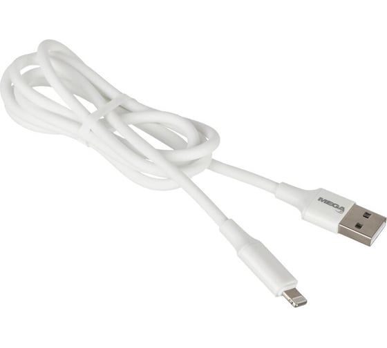 Кабель ProMega u28, 2,4a, 1м, usb - lightning, tpe, силикон, белый 1639348 1