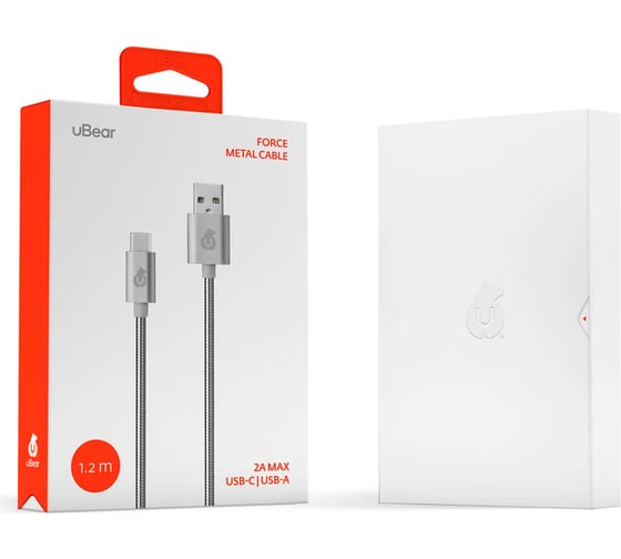 Кабель uBear USB-C to USB-A, серебристый DC08SL01-AC