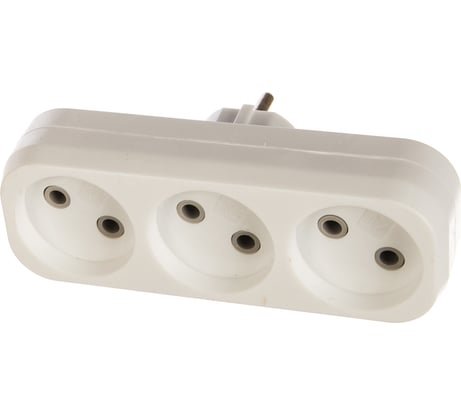 Разветвитель Smartbuy 3 гнезда без заземления плоский 10А 250B SBE-10-A02-3