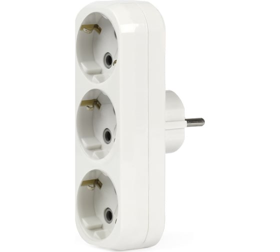 Разветвитель Smartbuy 3 гнезда с заземлением плоский 16А 250B SBE-16-A02-3z 1
