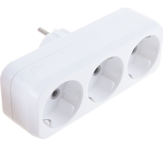 Разветвитель Smartbuy 3 гнезда с заземлением плоский 16А 250B SBE-16-A02-3z