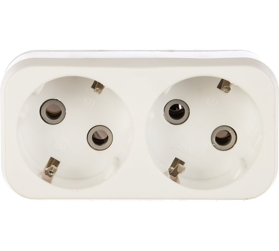 Разветвитель Smartbuy 2 гнезда с заземлением плоский 16А 250B SBE-16-A02-2z
