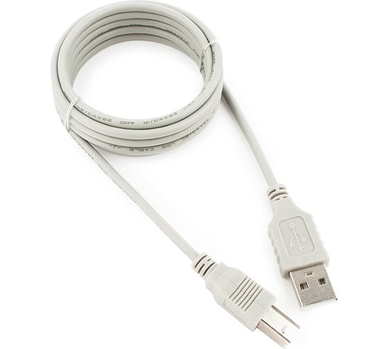 Кабель Cablexpert usb 2.0 am/bm, медь, 1.8м, серый, пакет, CC-USB2-AMBM-6-N 1