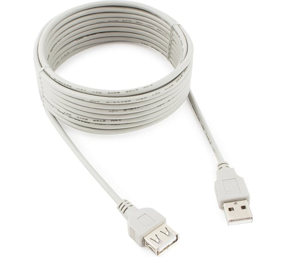 Кабель Cablexpert удлинитель usb 2.0 am/af, медь, 4.5м, пакет, CC-USB2-AMAF-15-N