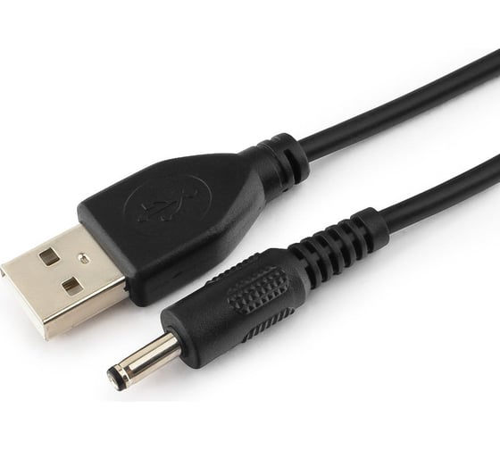 Кабель Cablexpert USB2.0 AM/DC 3.5мм (для хабов), медь, экран, 1.8м, черный, пакет, CC-USB-AMP35-6-N