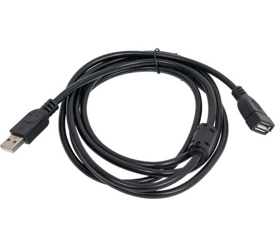 Кабель Ergolux Elx-ec01p-usb удлинитель usb (ам)-usb (af), 2м, pvc, черный, пакет 15298
