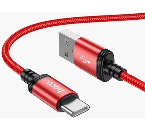 Кабель Hoco x89 wind am-type-c 1 метра, 3a, нейлон, красный 23753-X89tR