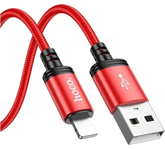 Кабель Hoco x89 wind am-lightning 1 метр, 2.4a, нейлон, красный 23753-X89iR