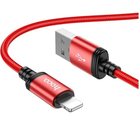 Кабель Hoco x89 wind am-lightning 1 метр, 2.4a, нейлон, красный 23753-X89iR