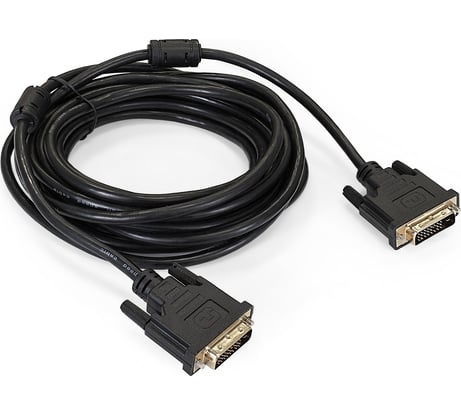 Кабель ExeGate DVI dual link EX-CC-DVI2F-5.0 25M 25M, 5м, 2 фильтра, позолоченные контакты 191096