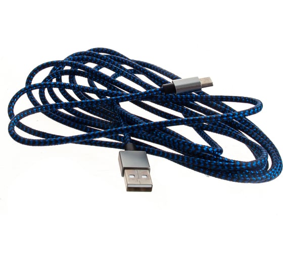 Кабель PERFEO USB2.0 A вилка - USB Type-C вилка черно-синий длина 3 м. U4904 30 010 761