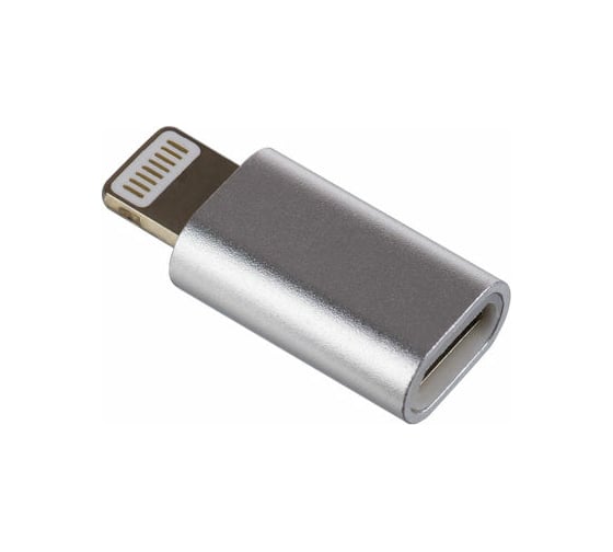 Переходник для iPhone PERFEO Micro USB розетка - 8 PIN Lightning серебро I4313 30 010 763 1