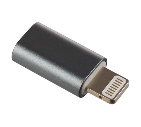 Переходник для iPhone PERFEO Micro USB розетка - 8 PIN Lightning серый I4314 30 010 765