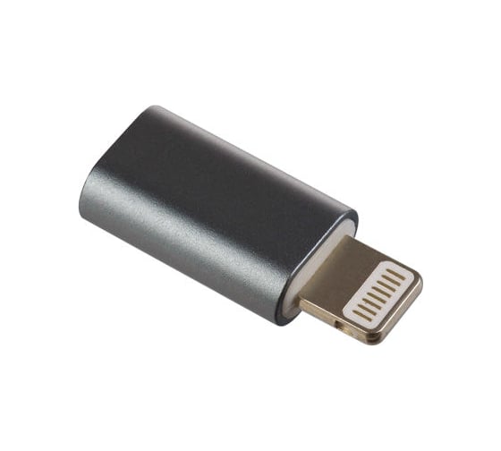 Переходник для iPhone PERFEO Micro USB розетка - 8 PIN Lightning серый I4314 30 010 765