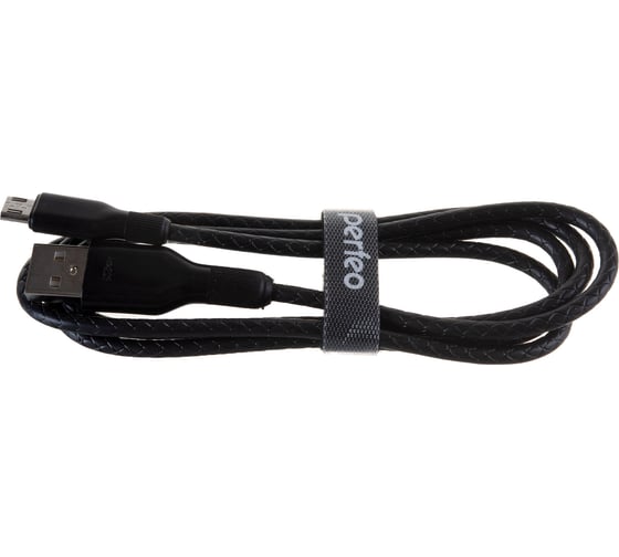 Кабель PERFEO USB2.0 A вилка - Micro USB вилка силикон черный длина 1 м. U4807 30 013 058