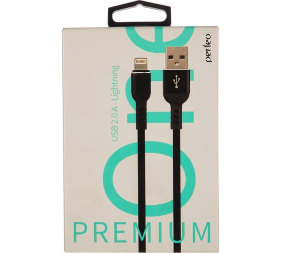 Кабель для iPhone PERFEO USB - 8 PIN Lightning черный длина 1 м. бокс I4316 30 013 264