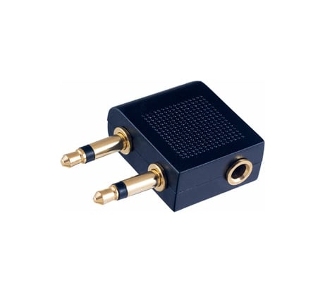 Переходник для авианаушников PERFEO 2xJack 3.5 мм вилка - Jack 3.5 мм розетка A7014 30 007 834