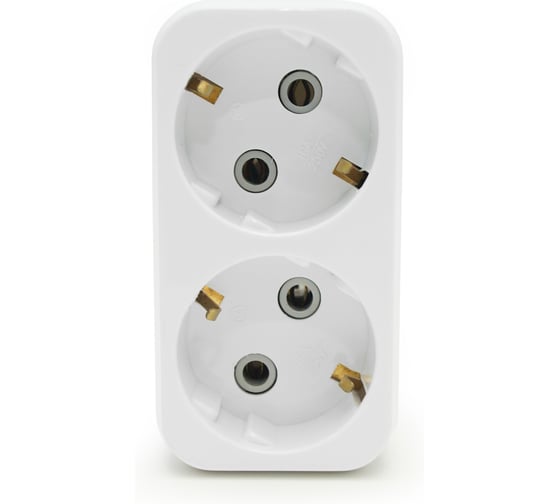 Электрический разветвитель Jilion евро (с заземлением), 2 гнезда, линия, 16А, белый 9533878