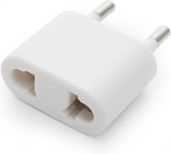 Электрический адаптер-переходник Jilion (без заземления), плоский, 10А, белый 9533846
