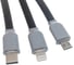 Кабель SKYWAY USB - 3в1: microUSB, Lightning, Type-C 3.0А 1м черный в коробке S09604001 3