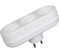 Плоский разветвитель Very 3 гнезда, без заземления, 6/10 А, белый, 89-0-091 29812472