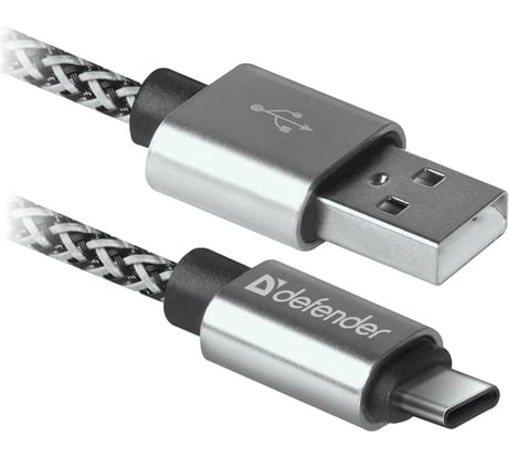 USB кабель Defender USB09-03T PRO USB2.0 Белый, AM-Type-C, 1m, 2.1A 87815