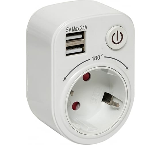 Розеточный блок EKF SB-01 розетка 2P E 16А, 2 USB разъема 5V 2,1A PROxima SB-01
