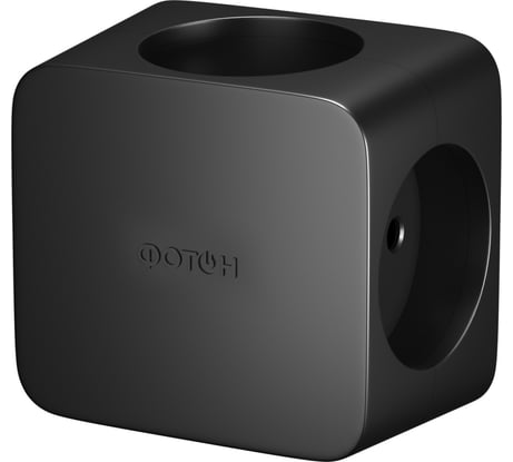 Разветвитель четверник куб ФОТОН 16А, на 4 розетки черный 4000 Вт, 25410