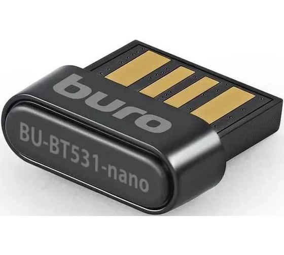 Адаптер BURO USB BU-BT531-nano BT5.3+EDR class 1.5 20м черный 1872075