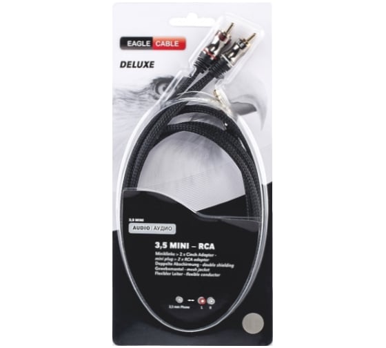 Аудио кабель Eagle Cable Deluxe Mini/m/-2xRCA 1,6 м 10071116