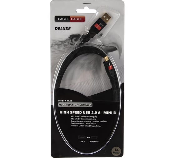Кабель Eagle Cable Deluxe USB A-MiniB 1,6 м 10061016