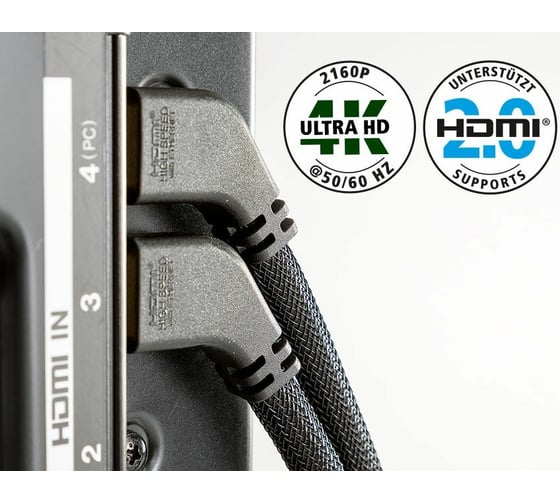 Видео кабель Eagle Cable Deluxe II HDMI 2.0 Angled 0,8 м 10011008