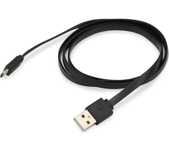 Кабель BURO BHP MICROUSB 1M FLAT USB (m)-micro USB (m) 1м черный плоский 409281 1