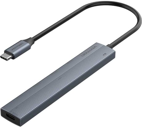 Концентратор VENTION OTG USB 3.2 Gen 2 Type-C на 4 USB порта + USB-C PD Серый - 0.15м. CKHHB