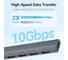 Концентратор VENTION OTG USB 3.2 Gen 2 Type-C на 4 USB порта + USB-C PD Серый - 0.15м. CKHHB 7