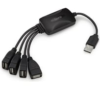 Разветвитель BURO USB 2.0 BU-HUB4-0.3-U2.0-Splitter 4порт. черный 1001420