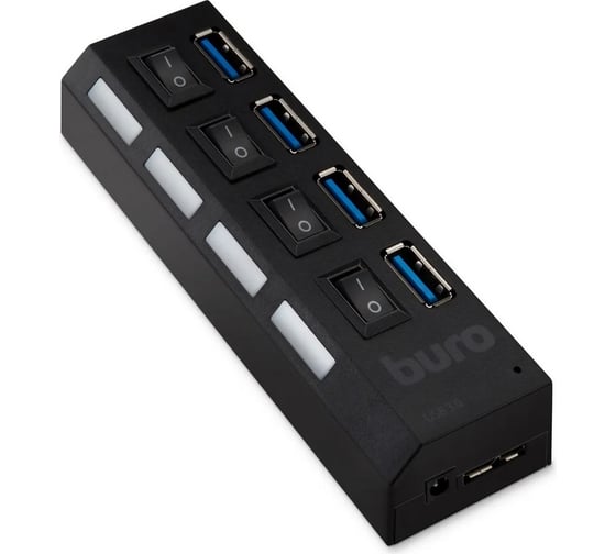 Разветвитель BURO USB 3.0 BU-HUB4-U3.0-L 4порт. черный 389737
