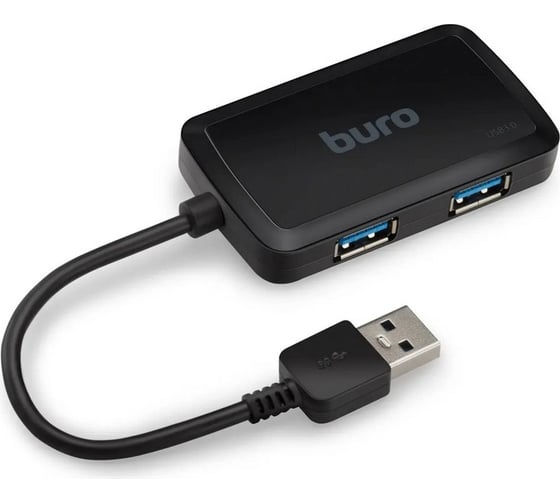 Разветвитель BURO USB 3.0 BU-HUB4-U3.0-S 4порт. черный 389736 1