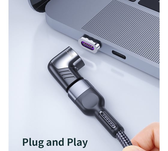 Магнитный адаптер PALMEXX USB-C, 120W, угловой (белый) PX/ADP-USBC-MGNT-WHT