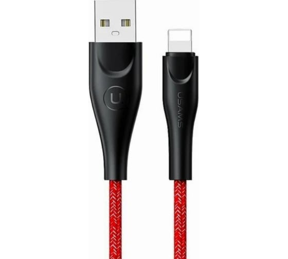 Дата-кабель USAMS -SJ397 USB - Lightning, 3 м, нейлоновая оплетка, красный (SJ397USB02) УТ000021063 1