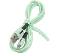Дата-кабель USAMS -SJ431 USB - Lightning, с индикатором, 1 м, силиконовый, мятный (SJ431USB03) УТ000021046