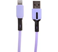 Дата-кабель USAMS -SJ431 USB - Lightning, с индикатором, 1 м, силиконовый, фиолетовый (SJ431USB04) УТ000021047