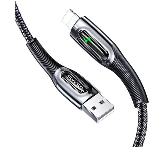 Дата-кабель USAMS US-SJ518 Type-C - Lightning, PD быстрая зарядка 20W, 1.2 m, черный (SJ518USB01) УТ000028973