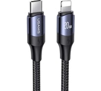 Дата-кабель USAMS US-SJ521 Type-C - Lightning, PD быстрая зарядка 20W, 1.2 m, черный (SJ521USB01) УТ000028974