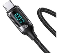 Дата-кабель USAMS US-SJ546 U78 Type-C - Type-C, PD 100W, 5А, LED дисплей, нейлоновая оплетка, черный(SJ546USB01) УТ000029554