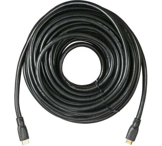 Кабель аудио-видео BURO HDMI 2.0, HDMI (m)/HDMI (m), 20м, позолоченные контакты, черный (BHP HDMI 2.0-20) 1147082