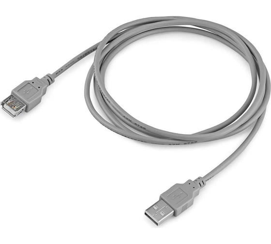Кабель BURO USB A(m) USB A(f), 1.8м, (BHP RET USB_AF18), серый, блистер 485537 1