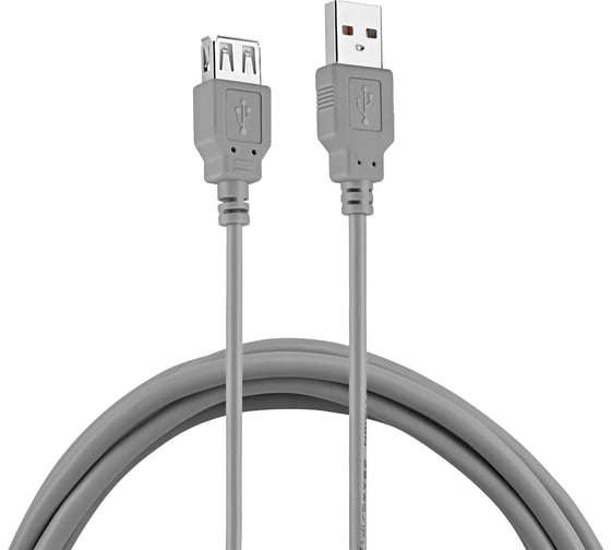 Кабель BURO USB A(m) USB A(f), 1.8м, (BHP RET USB_AF18), серый, блистер 485537