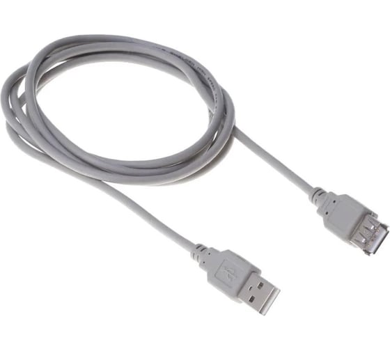 Кабель BURO USB A(m) USB A(f), 1.8м, (BHP RET USB_AF18), серый, блистер 485537
