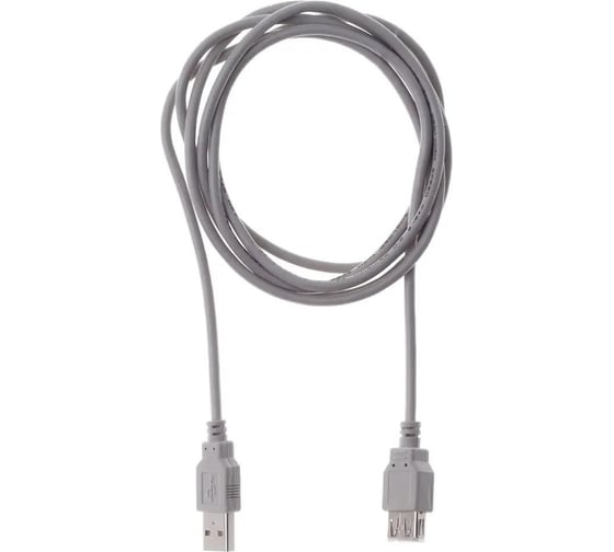Кабель BURO USB A(m) USB A(f), 1.8м, (BHP RET USB_AF18), серый, блистер 485537